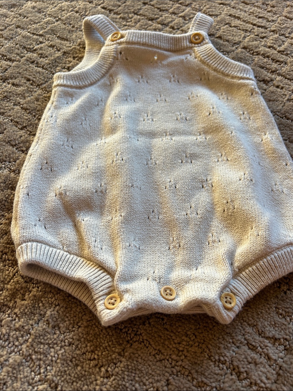 Carter's Cream Knit Button Romper - Picture 4 of 5